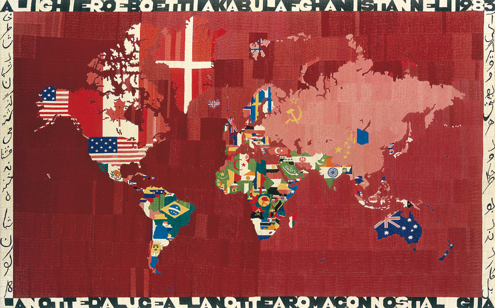 Карта мира 1940 года с флагами