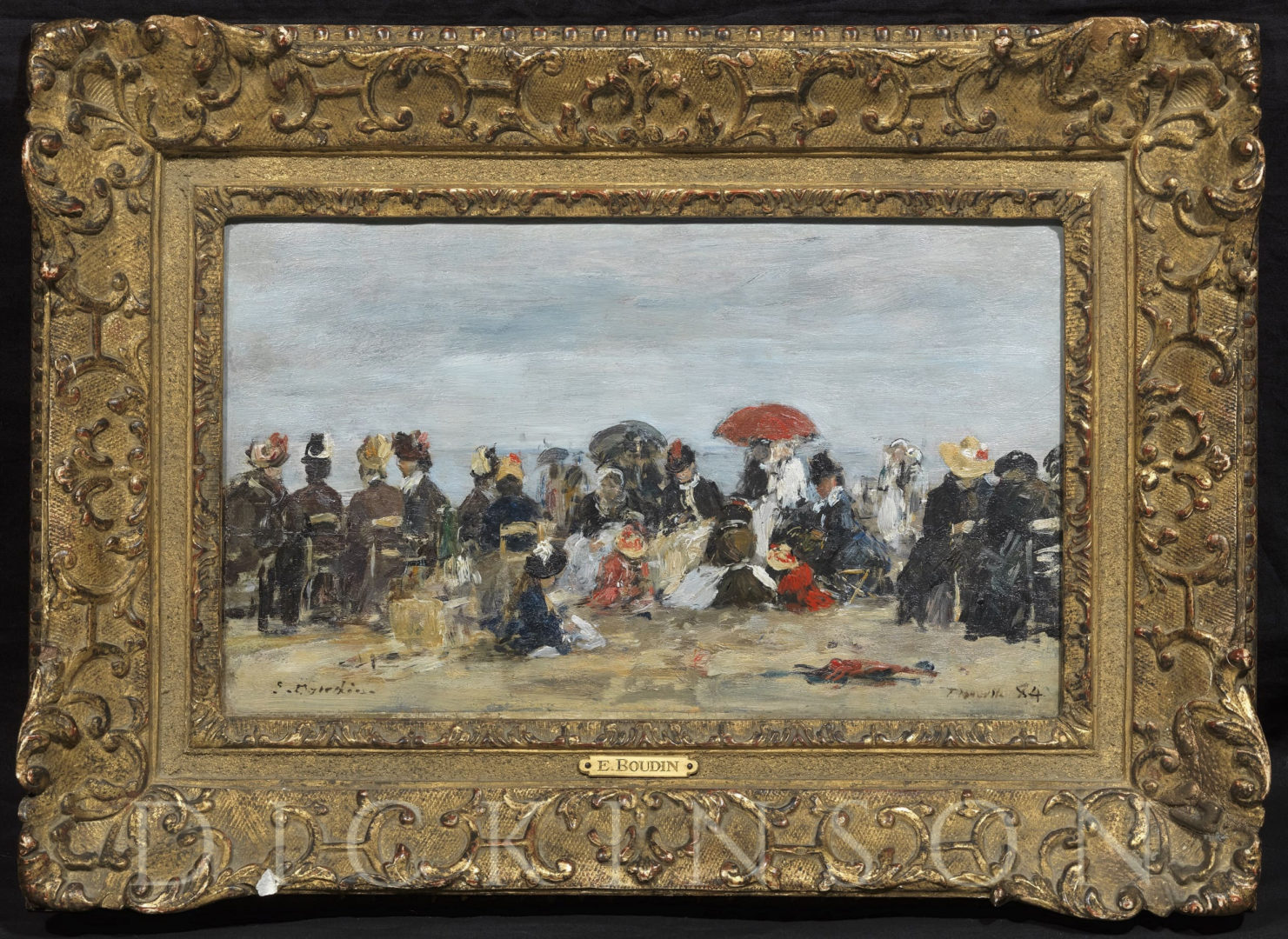 Eugène BOUDIN (1824 – 1898), Trouville, Scène de Plage, 1884 - Framed